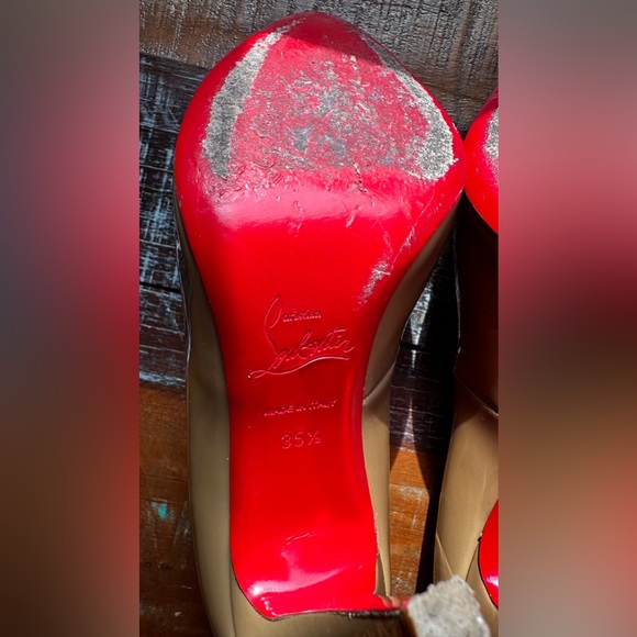 CHRISTIAN LOUBOUTIN DECOLLETE 868 NUDE PATENT CALF LEATHER - Size 35.5 - Picture 6 of 10